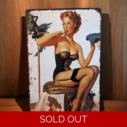 # 7 Pin Up Sign / Club Signs / Pin Up Girl  / Wall Decor